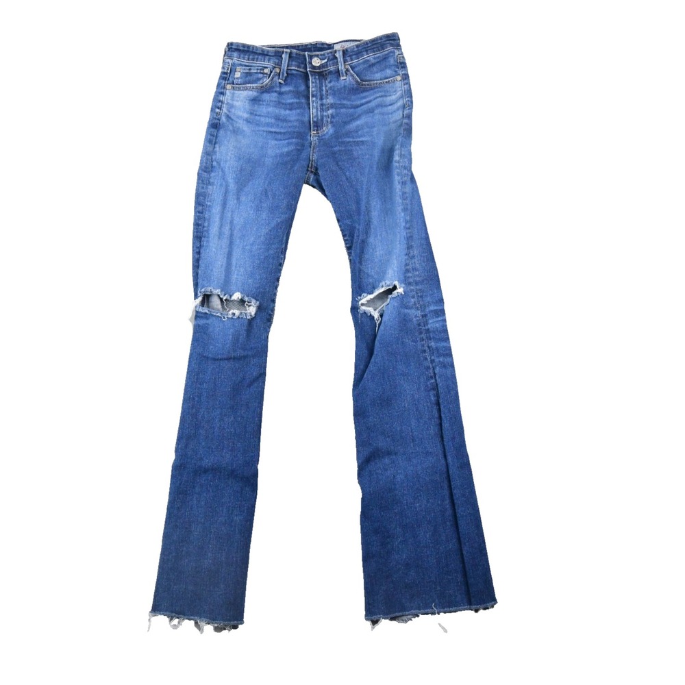 AG Adriano Goldschmied Jeans Womens 26 (25x30) The Janis Flare Distressed 70's